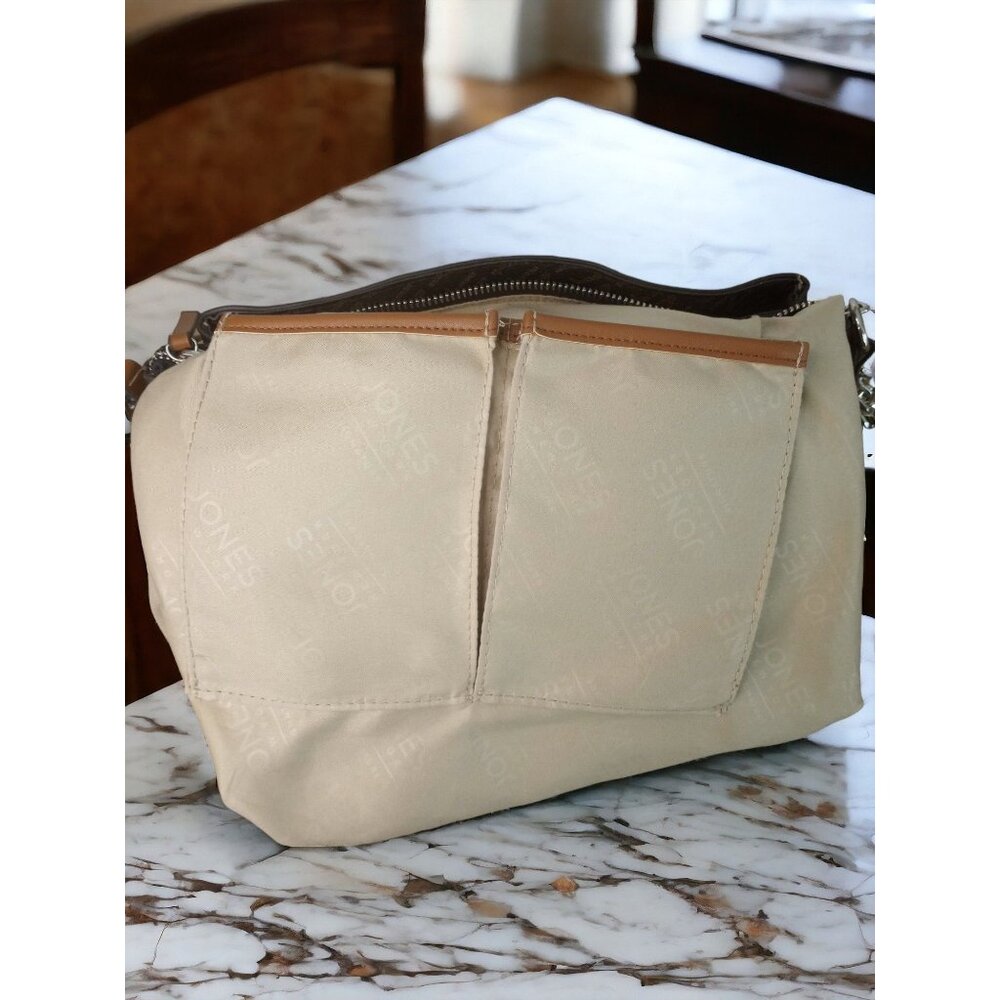 Jones New York Signature Brown / Tan Vinyl Handbag / Satchell / Crossbody Purse - Picture 10 of 16
